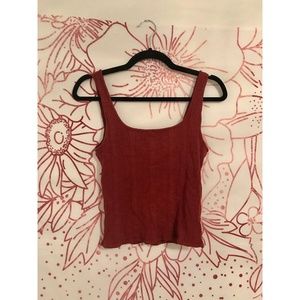 American Eagle // Ribbed Red Tank Top